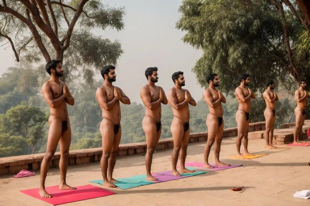 Étonnant : Ils pratiquent le yoga nu entre amis masculins
