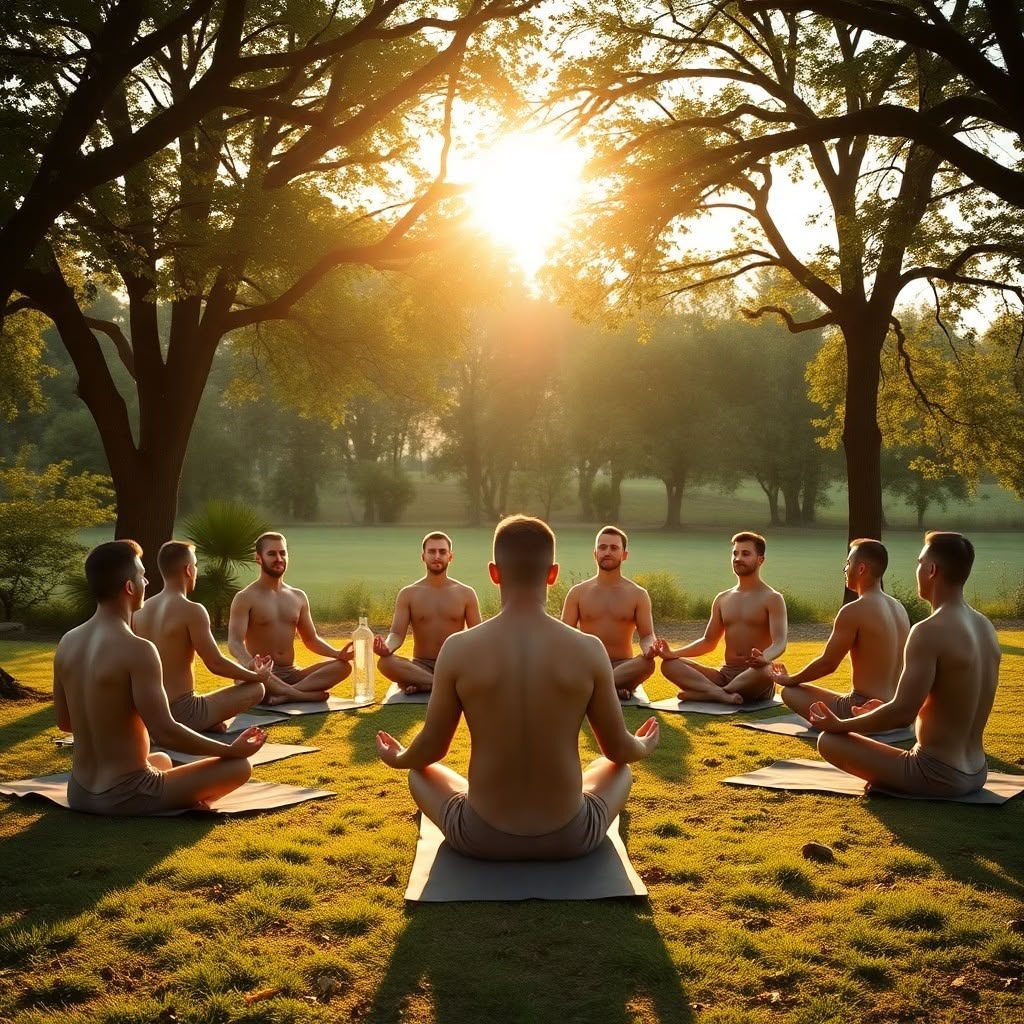 L’influence positive du collectif masculin sur le bien-être mental en yoga nu L’influence positive du collectif masculin sur le bien-être mental en yoga nu