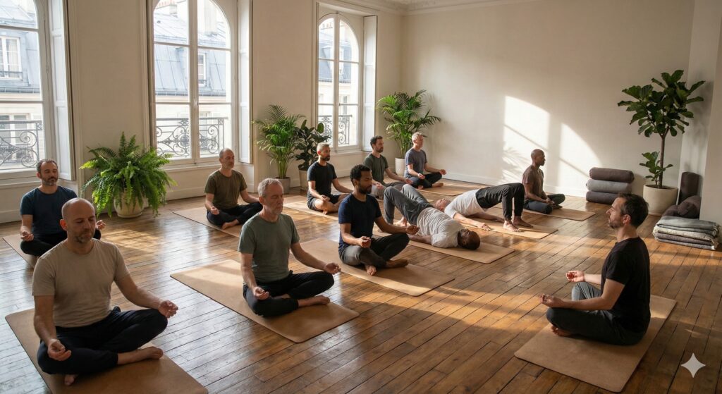 Le regard bienveillant envers soi-même : pilier fondamental du développement personnel via le yoga nu masculin parisien Le regard bienveillant envers soi-même : pilier fondamental du développement personnel via le yoga nu masculin parisien