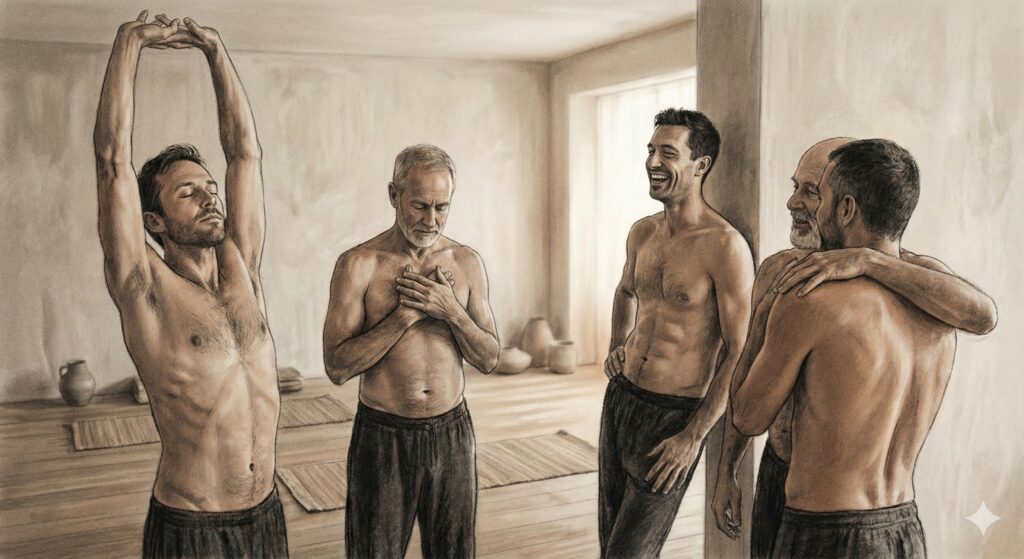 Révéler son énergie masculine profonde grâce au mouvement libre en nudité contrôlée Révéler son énergie masculine profonde grâce au mouvement libre en nudité contrôlée
