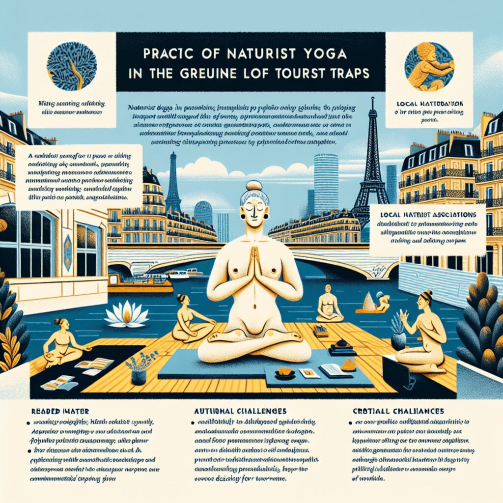 Yoga naturiste à Paris : où pratiquer sans tomber dans les pièges touristiques Une représentation artistique numérique d'un tapis de yoga avec un motif inspiré de la nature, symbolisant le yoga naturiste à Paris.